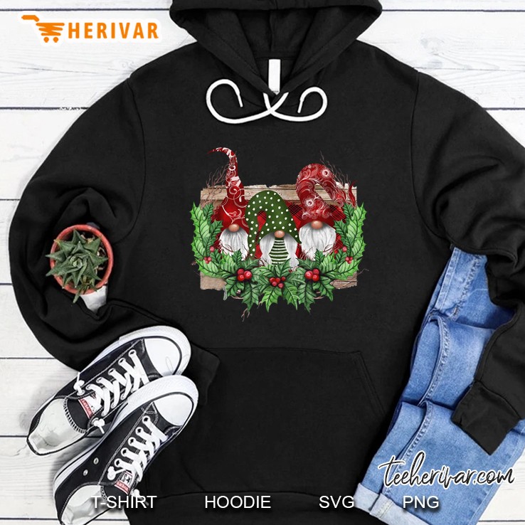 Three Nordic Gnomes Christmas Swedish Mistletoe Berries Version Hoodie