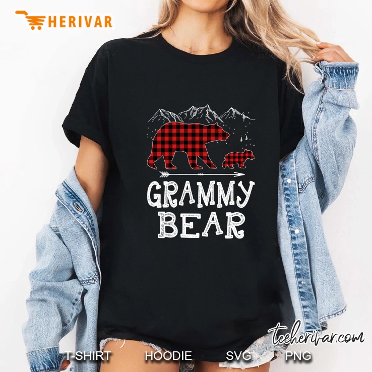 Grammy Bear Red Plaid Bear Ladies Tee