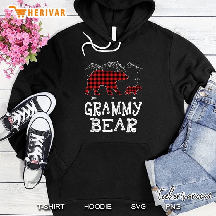Grammy Bear Red Plaid Bear Hoodie