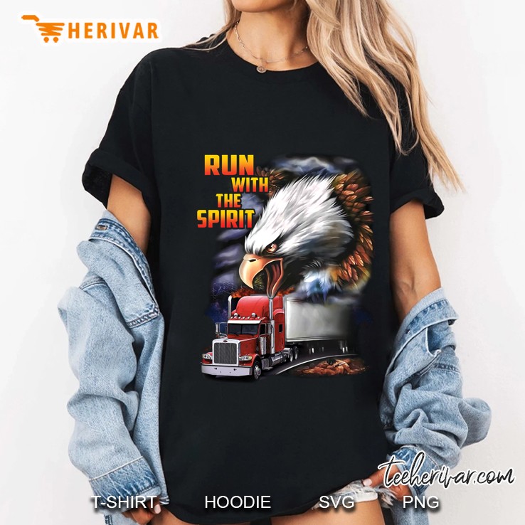 Run With The Spirit Truck And Eagle Version Ladies Tee