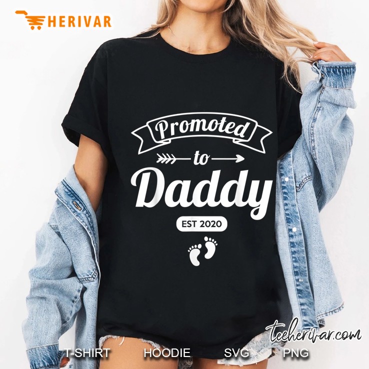 Promoted To Daddy Est 2020 Footprint Version Ladies Tee