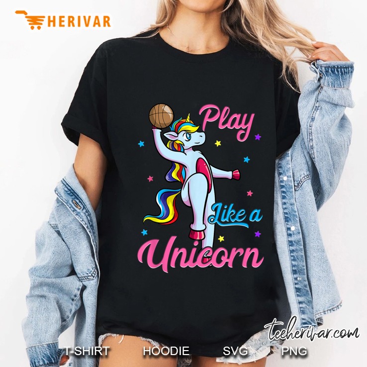 Play Like A Unicorn Basketball Version Ladies Tee
