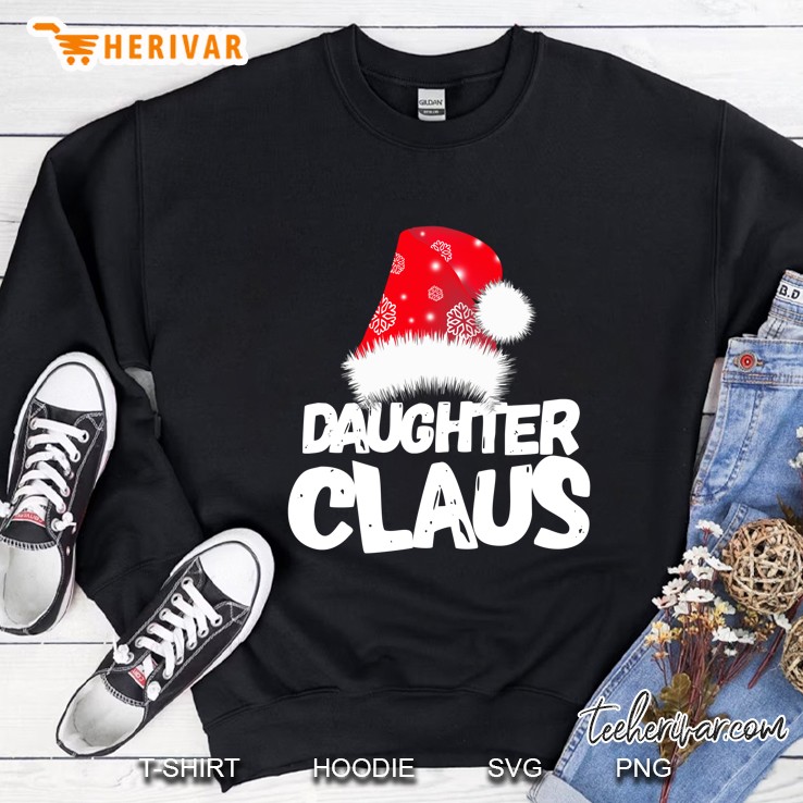 Funny Daughter Claus Christmas Family Santa Red Snow Hat Version Sweatshirt