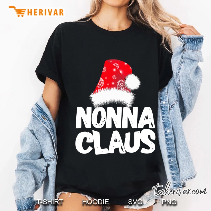 Funny Nonna Claus Christmas Family Santa Red Snow Hat Version Ladies Tee