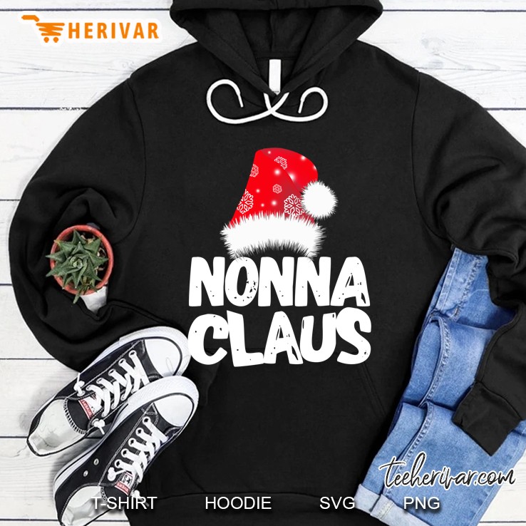 Funny Nonna Claus Christmas Family Santa Red Snow Hat Version Hoodie