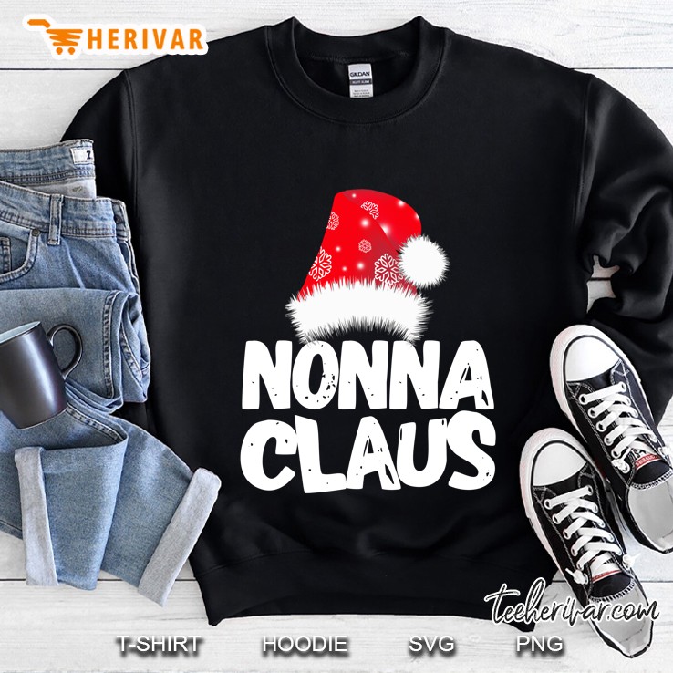 Funny Nonna Claus Christmas Family Santa Red Snow Hat Version Sweatshirt
