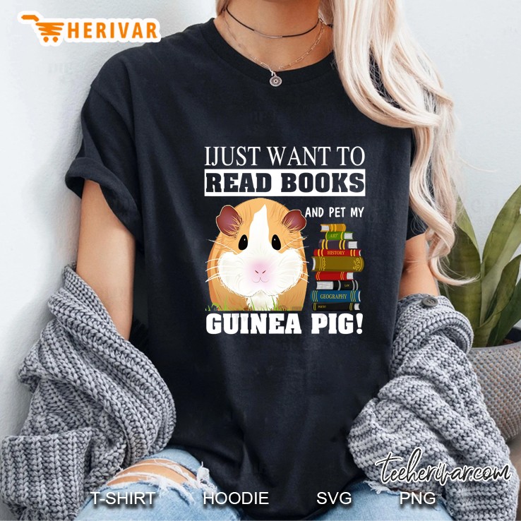 I Just Want To Read Books And Pet My Guinea Pig Ladies Tee