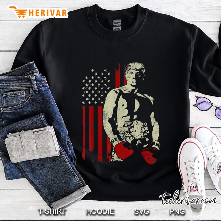 Funny Trump Show Body Training Boxer American Flag Version Sweatshirt