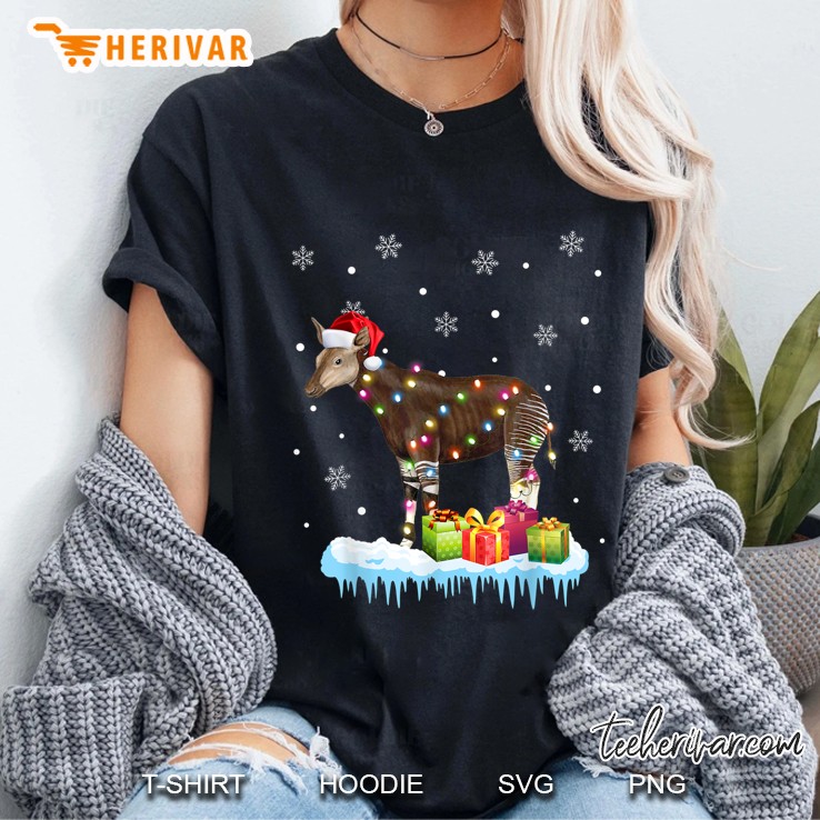 Okapi Christmas Lights Snowflakes Version Ladies Tee