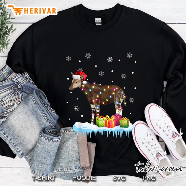 Okapi Christmas Lights Snowflakes Version Sweatshirt