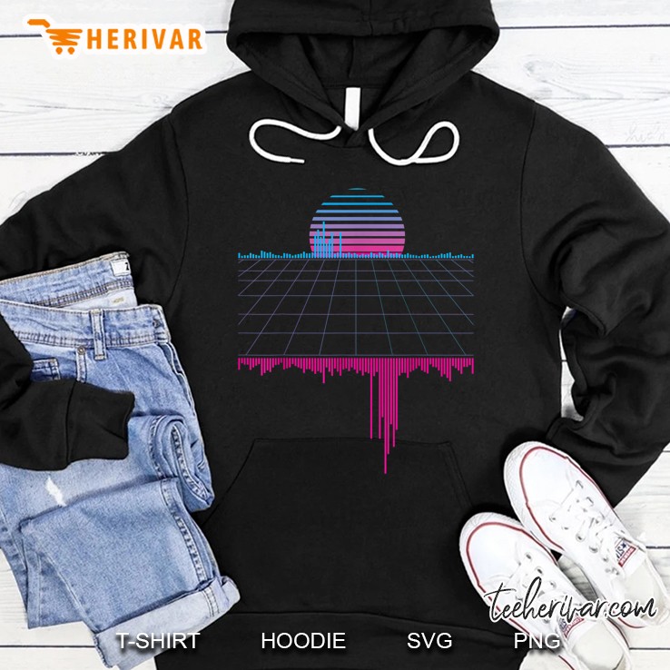 Cyberpunk Outrun Synthwave Vaporwave Sunset Music Hoodie