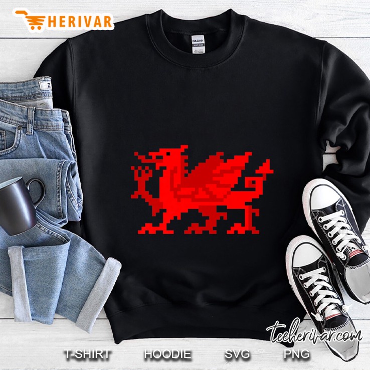 Welsh Dragon Arcade Retro Pixel Art Sweatshirt
