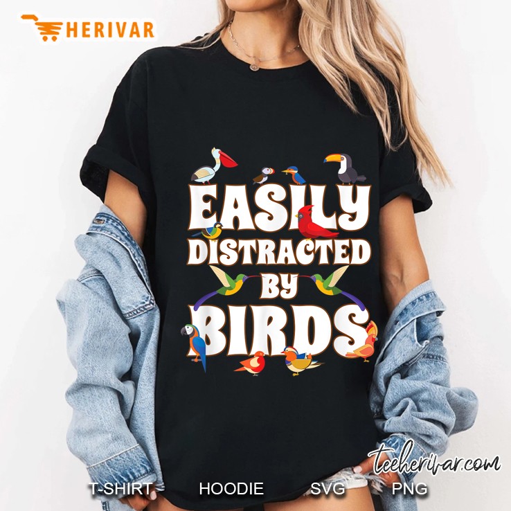 Easily Distracted By Birds Ladies Tee