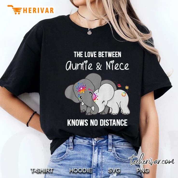 The Love Between Auntie & Niece Knows No Distance Elephant Version Ladies Tee