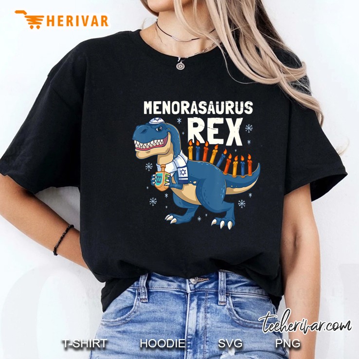 Menorasaurus Rex Hanukkah T-Rex White Version Ladies Tee
