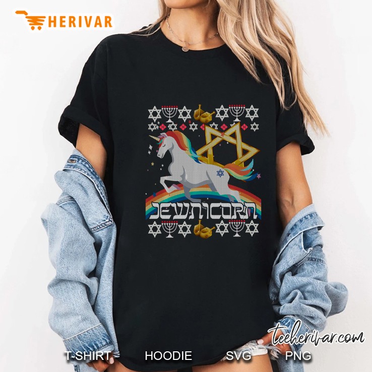 Jewnicorn Unicorn Hanukkah Chanukah Jewish Ladies Tee