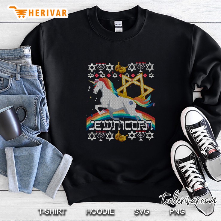 Jewnicorn Unicorn Hanukkah Chanukah Jewish Sweatshirt