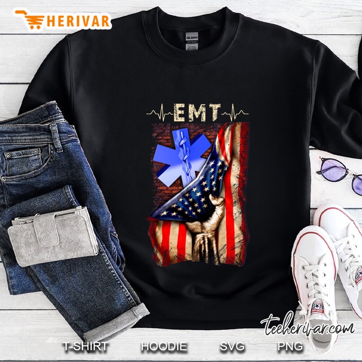Proud EMT American Flag Sweatshirt