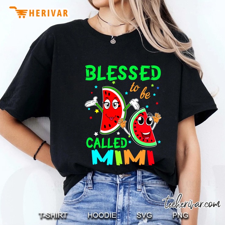 Blessed To Be Called Mimi Watermelon Cartoon Version Ladies Tee