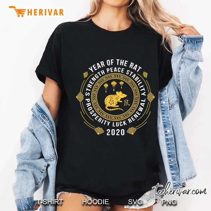Year Of The Rat Strength Peace Stability Prosperity Luck Renewal 2020 Ladies Tee