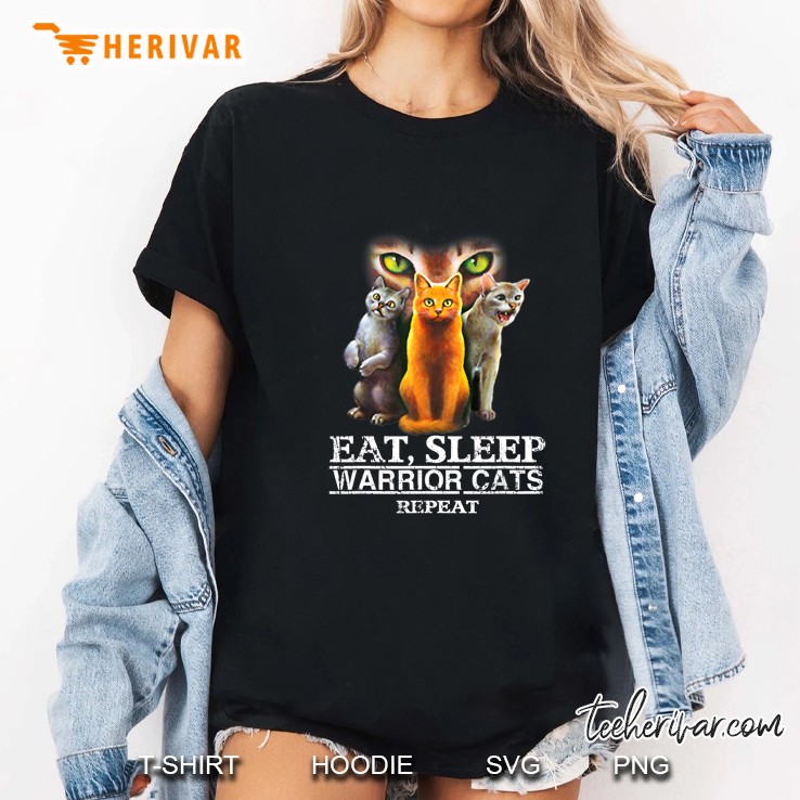 Eat Sleep Warrior Cats Repeat Ladies Tee