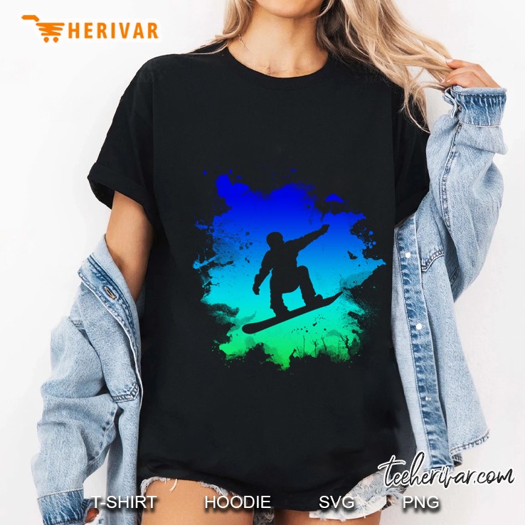 Snowboarding Silhouette Snow Boarders Ladies Tee