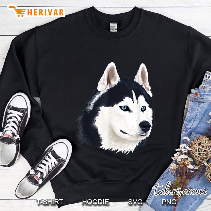 Siberian Husky Face Dog Lover Sweatshirt