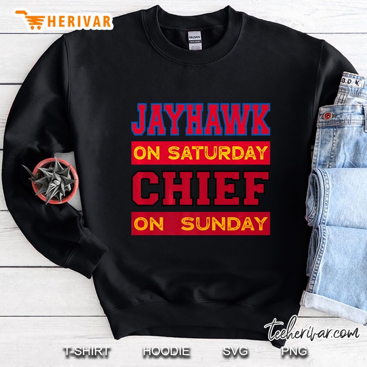 Jayhawk On Saturday Chief On Sunday Sweatshirt