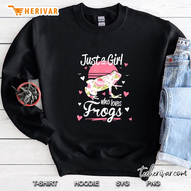 Just A Girl Who Loves Frogs Floral Vintage Version Sweatshirt