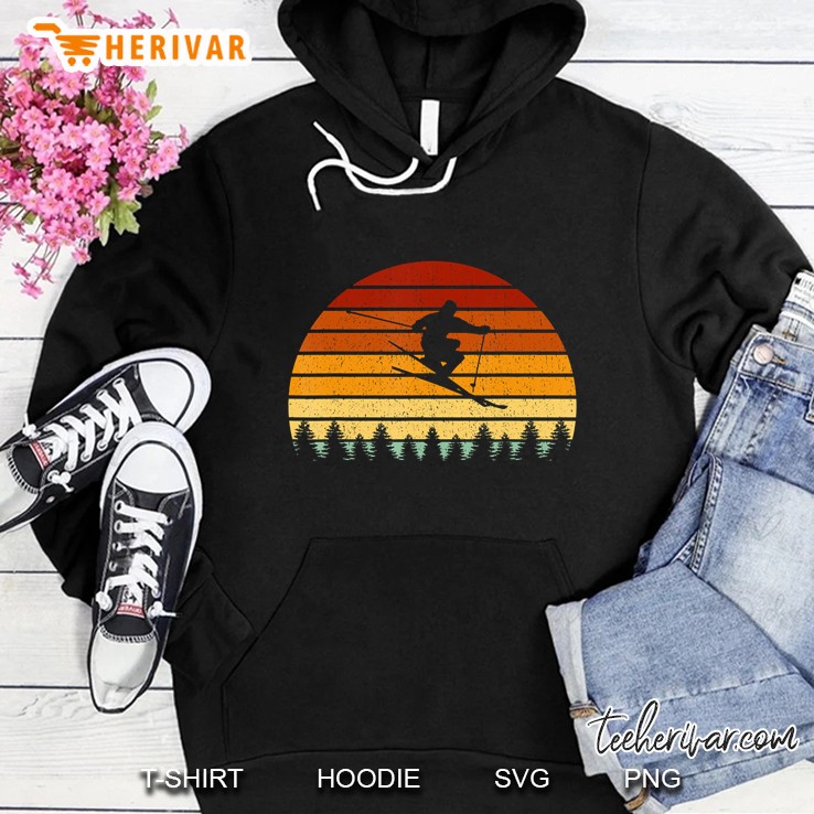 Skiing Skiers Vintage Version Hoodie