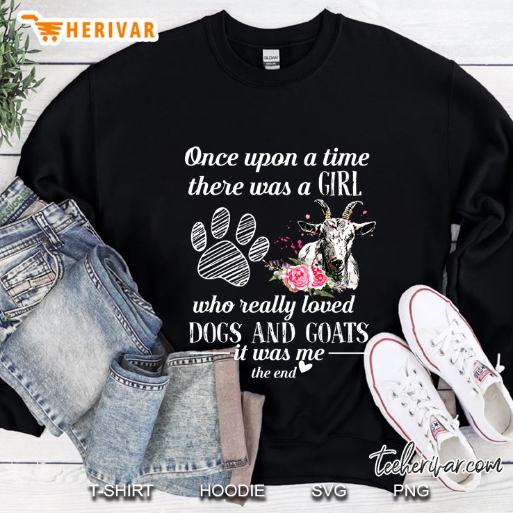 Once Upon A Time There Was A Girl Who Really Loved Dogs And Goats Floral Version Sweatshirt