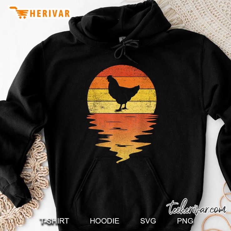 Chicken Retro Sunset Vintage Version Hoodie