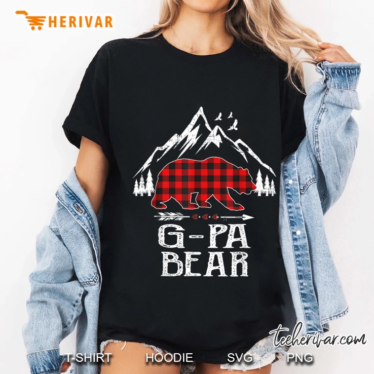 G-Pa Bear Red Plaid Bear Version Ladies Tee