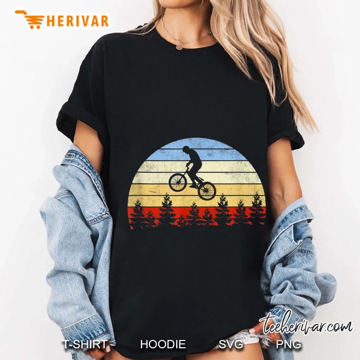 Mountain Bike Bicycle Rider Vintage Version Ladies Tee