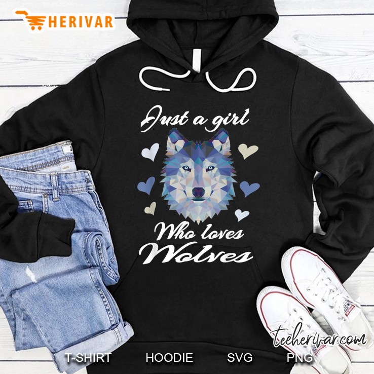 Just A Girl Who Loves Wolves Polygon Version Hoodie