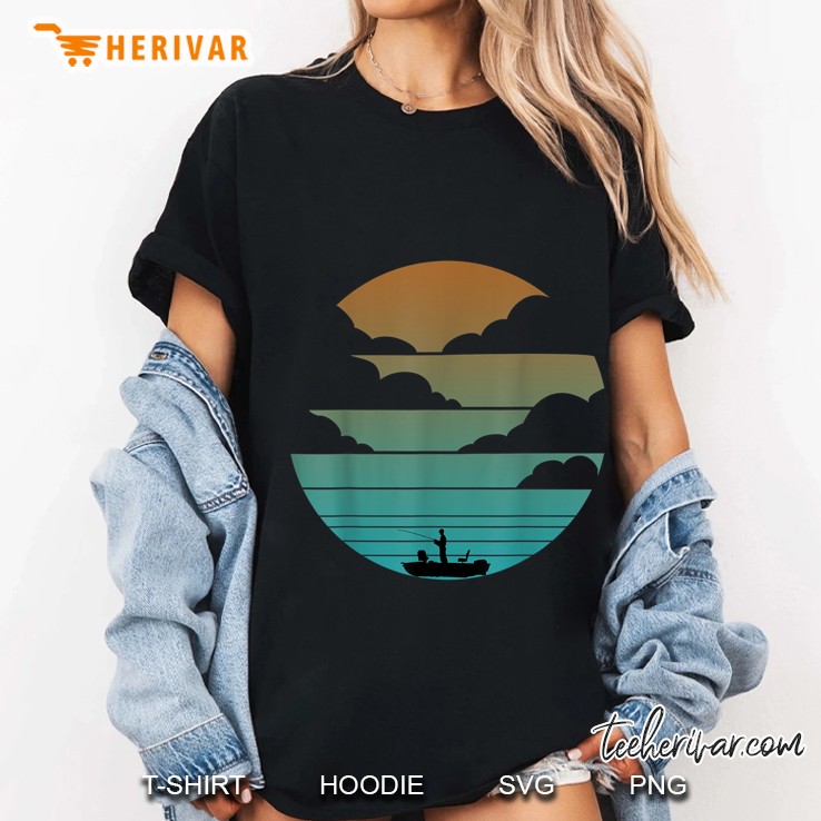 Fishing Rod & Fishing Reel Boat Anglers Vintage Version Ladies Tee