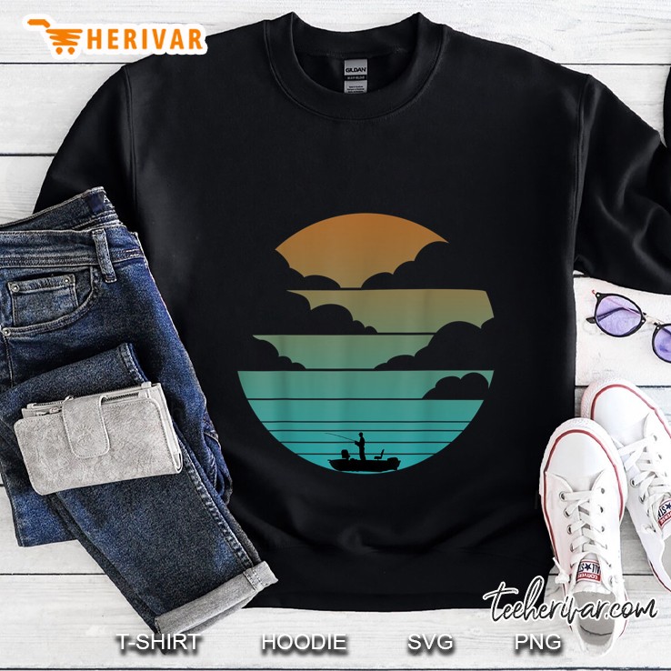Fishing Rod & Fishing Reel Boat Anglers Vintage Version Sweatshirt