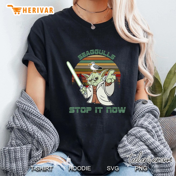Seagulls Stop It Now Vintage Yoda Version2 Ladies Tee