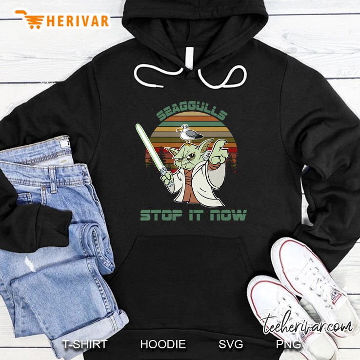 Seagulls Stop It Now Vintage Yoda Version2 Hoodie