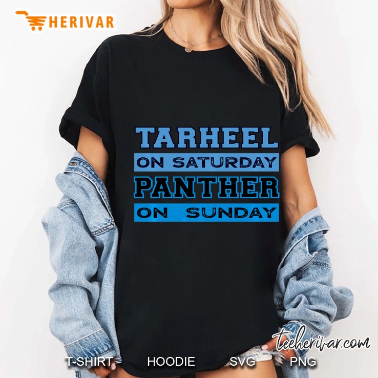 Tarheel On Saturday Panther On Sunday Version2 Ladies Tee