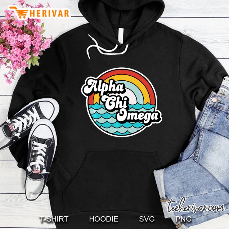 Alpha Chi Omega Waves Vintage Version Hoodie