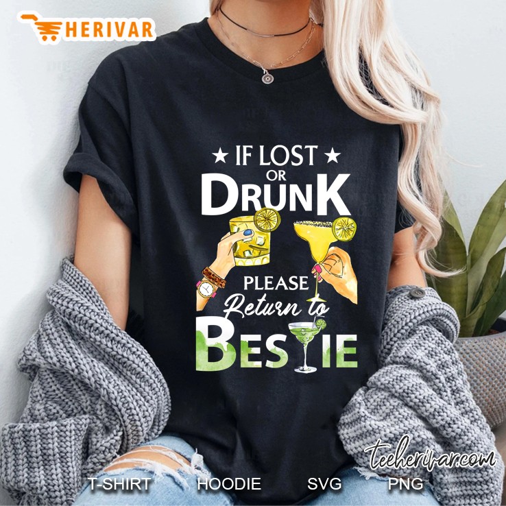 If Lost Or Drunk Please Return To Bestie Cocktail Version Ladies Tee
