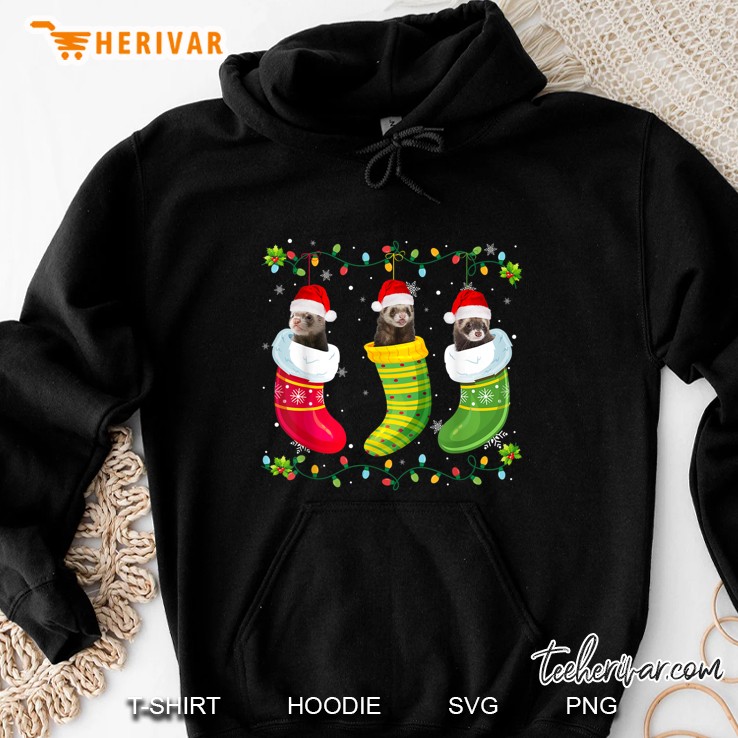 Ferret In Socks Christmas Hoodie