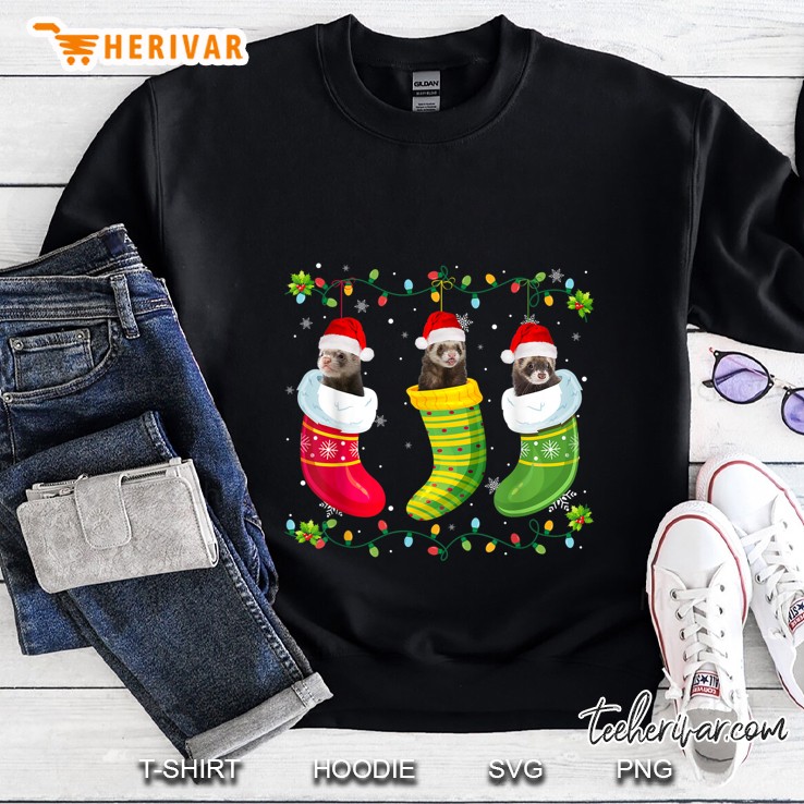 Ferret In Socks Christmas Sweatshirt