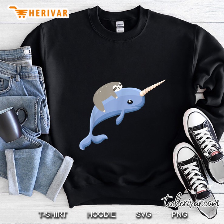 Sloth Riding Narwhal Unicorn Version2 Sweatshirt