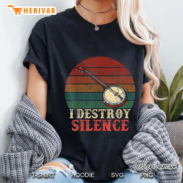 I Destroy Silence Banjo Vintage Version Ladies Tee