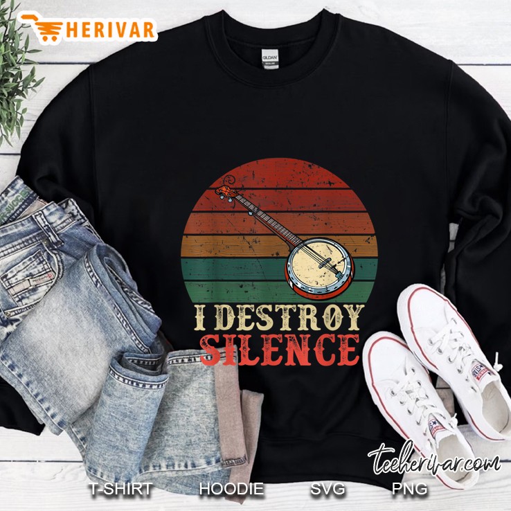 I Destroy Silence Banjo Vintage Version Sweatshirt