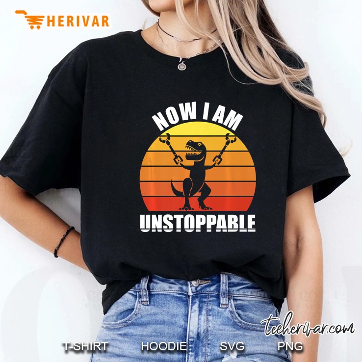 Now I Am Unstoppable Funny T-Rex Vintage Version Ladies Tee
