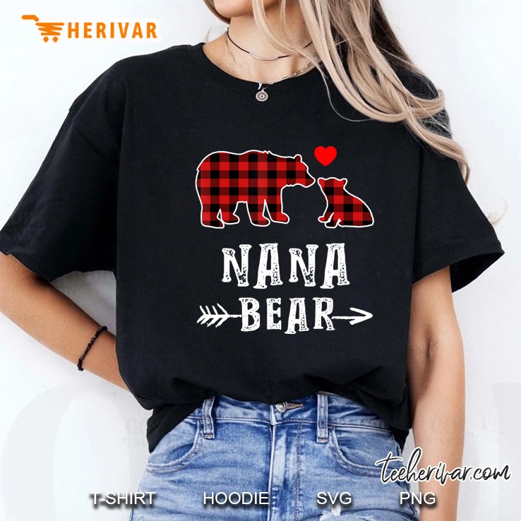 Nana Bear Red Plaid Bear Version Ladies Tee