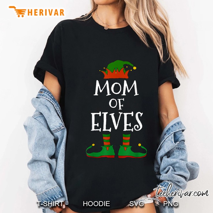 Mom Of Elves Elf Christmas Ladies Tee